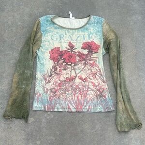 fairy top bell sleeves long sleeve crazie shirt sheer y2k 2000s